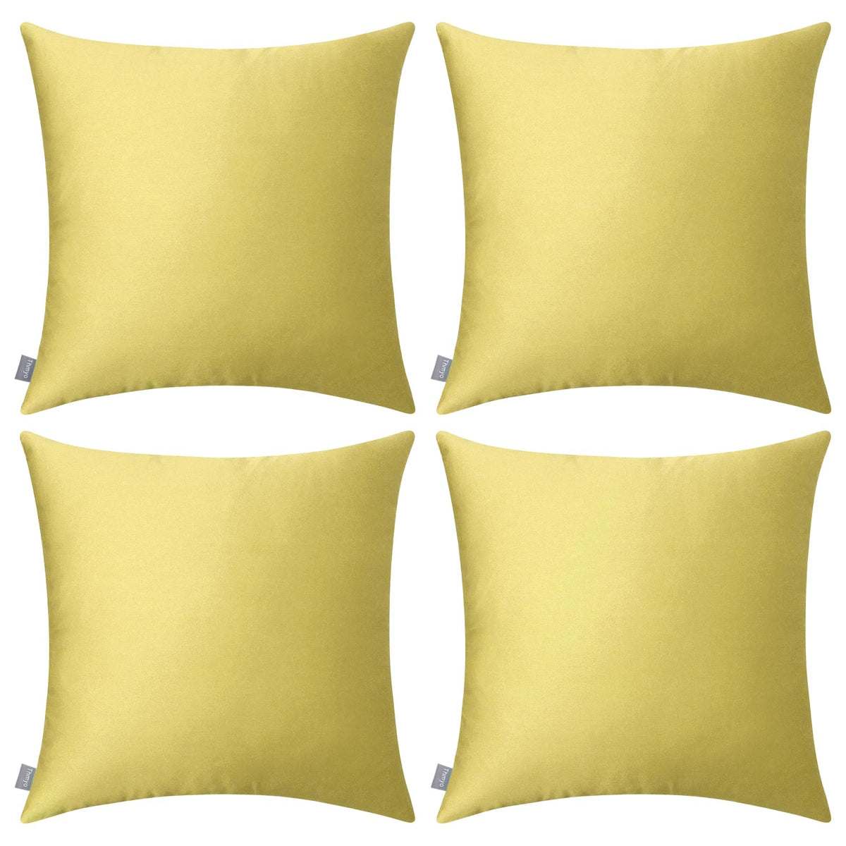 Thmyo 4-Pack 100% Cotton Solid Decorative Throw Pillow Case 18x18 Orange