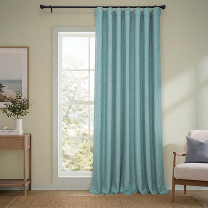 Faux Linen Curtains for Living Room (1 Panel) - 50W X 108L, Birch Taupe