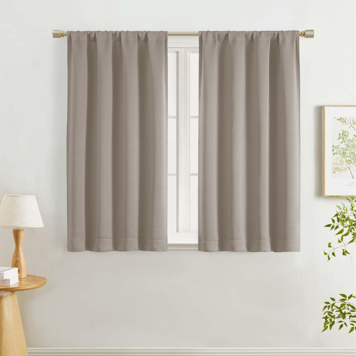Lecloud Sage Green Room Darkening Curtains 54 Inch Length 2 Panels, Window Curtains for Bedroom, Energy Thermal Insulating Rod Pocket Curtain Drapes for Small Window, 40" W x 54" L