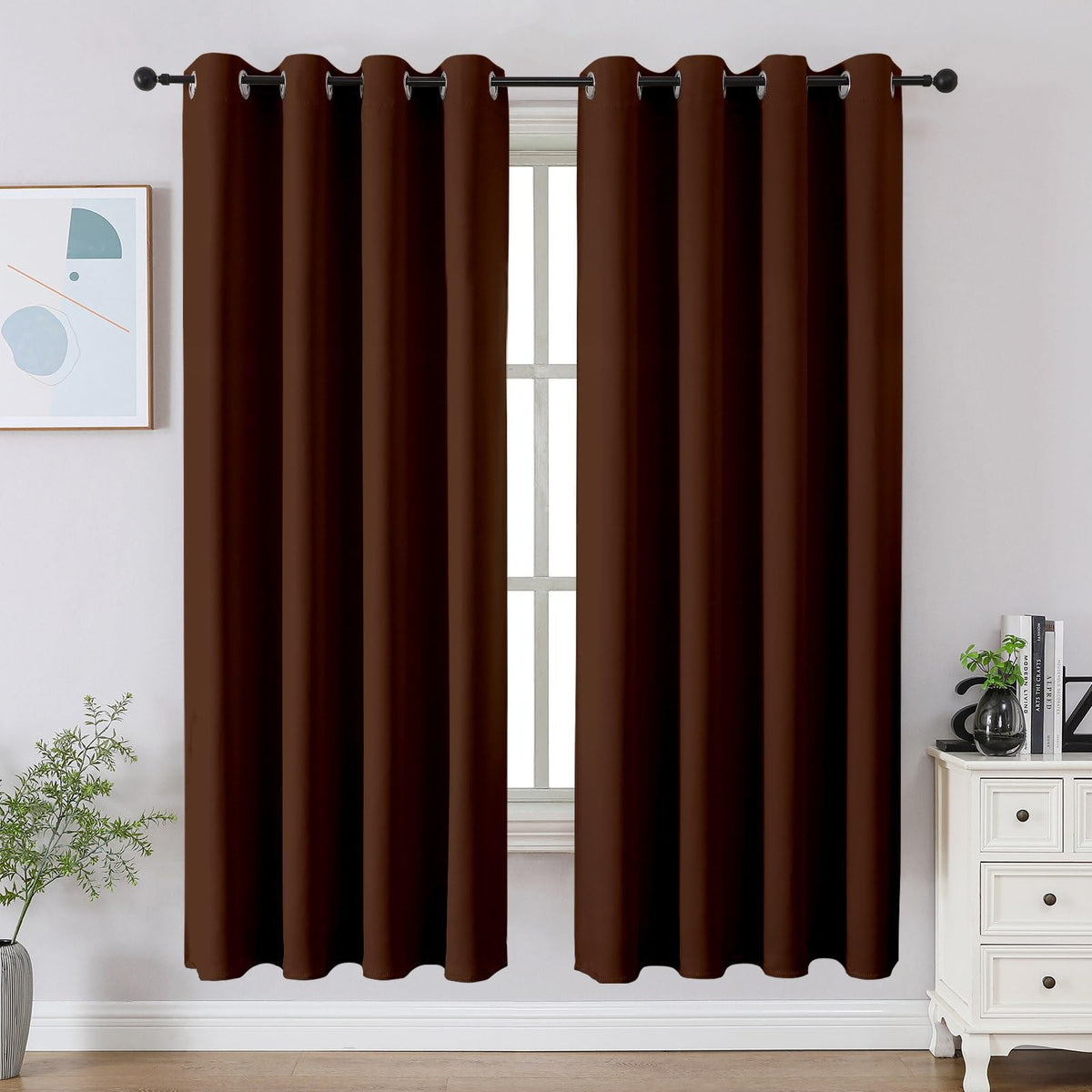 CUCRAF Beige Blackout Curtains 84 inch Length 2 Panels Set, Room Darkening Drapes for Living Room Bedroom, Thermal Insulated Light Blocking Grommet Window Curtain (W52 x L84 Inch)