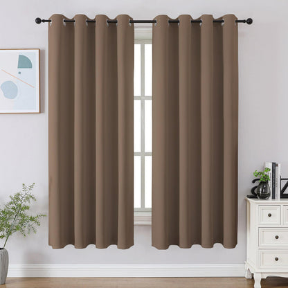 CUCRAF Beige Blackout Curtains 84 inch Length 2 Panels Set, Room Darkening Drapes for Living Room Bedroom, Thermal Insulated Light Blocking Grommet Window Curtain (W52 x L84 Inch)