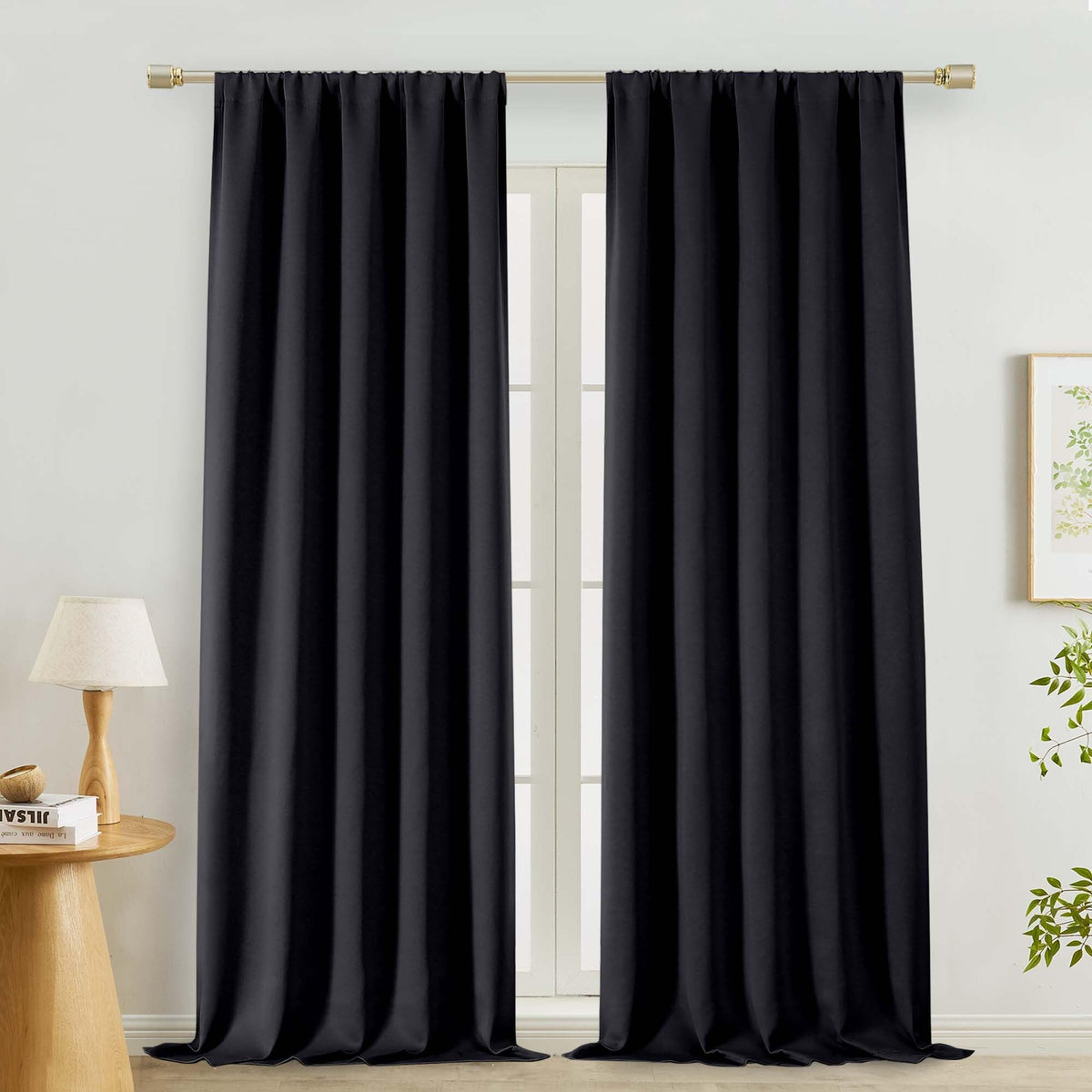 Lecloud Sage Green Room Darkening Curtains 54 Inch Length 2 Panels, Window Curtains for Bedroom, Energy Thermal Insulating Rod Pocket Curtain Drapes for Small Window, 40" W x 54" L