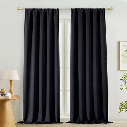 Lecloud Sage Green Room Darkening Curtains 54 Inch Length 2 Panels, Window Curtains for Bedroom, Energy Thermal Insulating Rod Pocket Curtain Drapes for Small Window, 40" W x 54" L