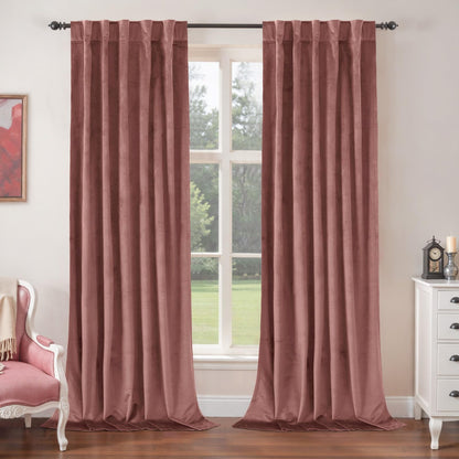 BGment Olive Green Velvet Blackout Curtains 52 x 84 Inch Length, 2 Panels
