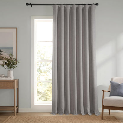 Faux Linen Curtains for Living Room (1 Panel) - 50W X 108L, Birch Taupe