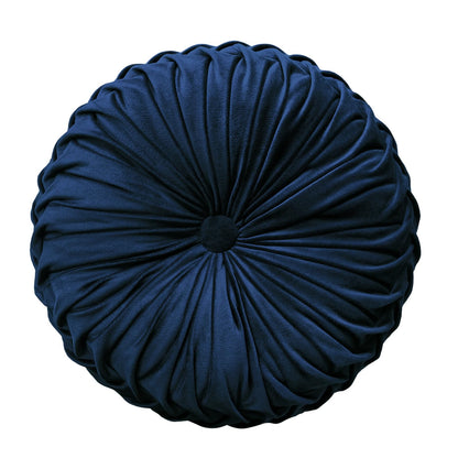 Teieas Round Throw Pillow Velvet Pleated Round Pillow Cushion Light Blue