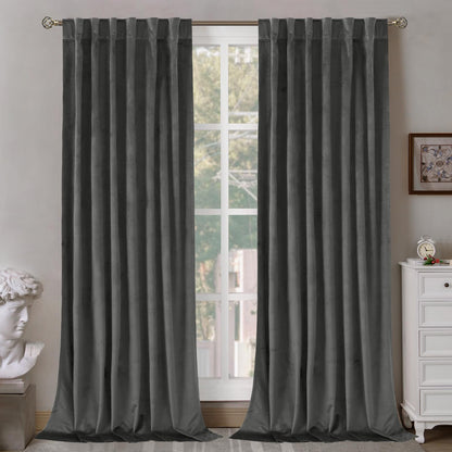 BGment Olive Green Velvet Blackout Curtains 52 x 84 Inch Length, 2 Panels