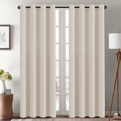 H.VERSAILTEX Blackout Curtains for Bedroom Thermal Insulated Room Darkening Living Room Curtains 63 Inch Long Grommet Privacy Protection Window Curtain Panels/Drapes for Nursery,2 Panels,Ivory/Cream