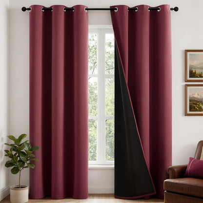 MIULEE Cream 100% Blackout Curtains for Bedroom 40x63 Inch Long