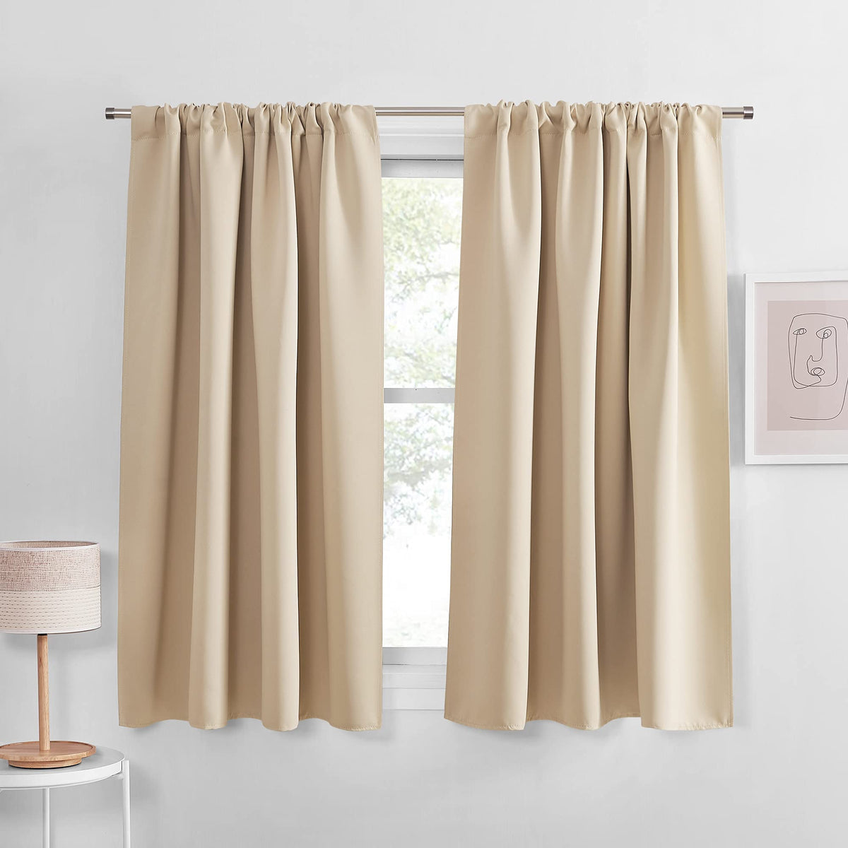 PONY DANCE Black Out Curtains 72 inch Long, Black, 2 Panels