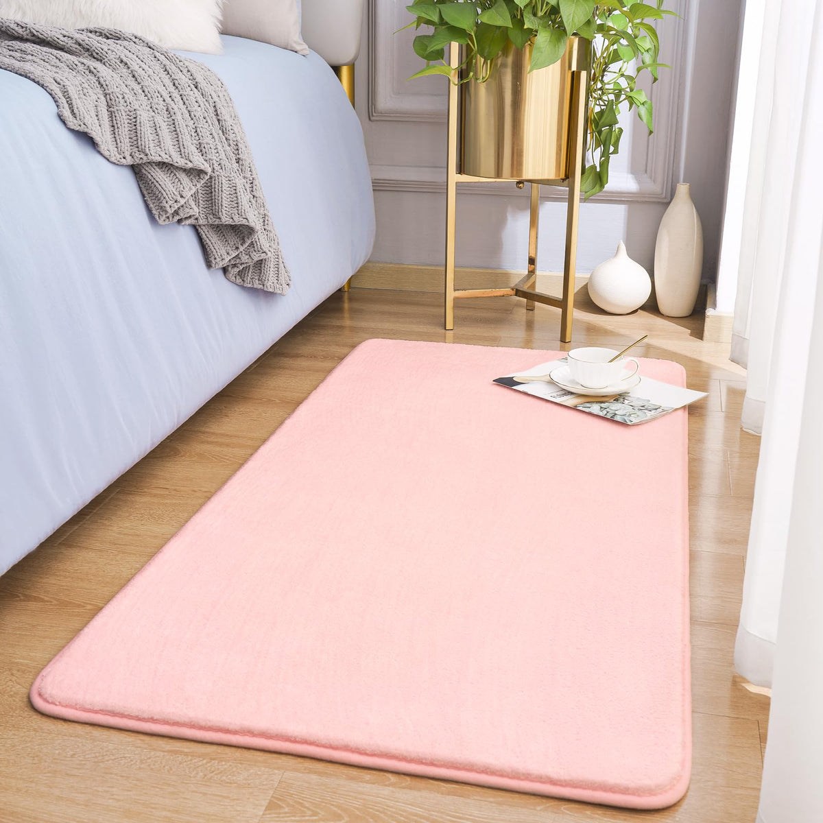 Amearea Modern Area Rugs for Bedroom Living Room, 4x6 Blue Memory Foam Rug