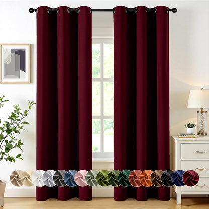 MIULEE Blackout Curtains for Bedroom 2 Panels 40 x 63 Inch Long Black