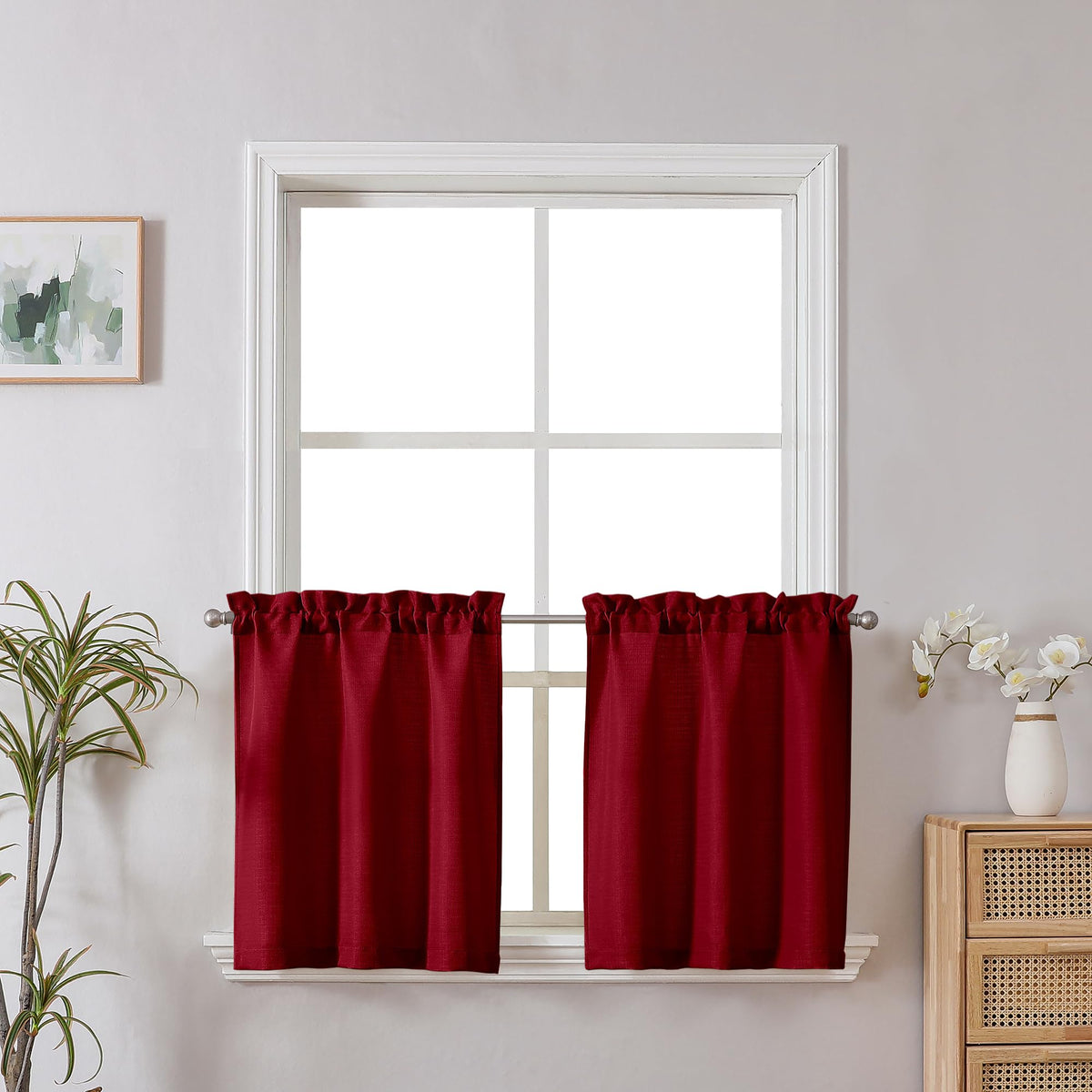 Chyhomenyc White Curtains 84 Inch Length 2 Panels 40Wx84L inches