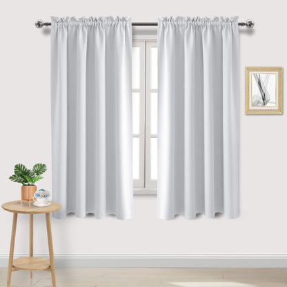 DWCN Blackout Curtains for Bedroom Living Room 42 x 63 Inch Long Black