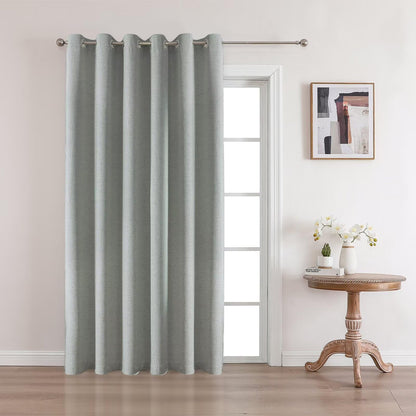 CUCRAF 100% Blackout Window Curtains 84 inches Long 2 Panels Set, Faux Linen Look Thermal Insulated Grommet Drapes, Room Darkening Curtain for Bedroom Living Room(W52 x L84 Inch, Light Khaki)