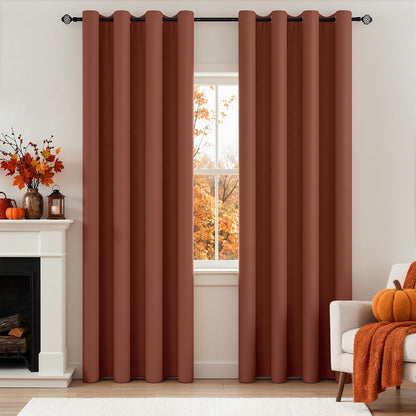 MIULEE Light Pink Blackout Bedroom Curtains Drapes 84 Inch Long 52"x84"