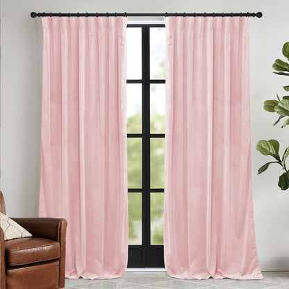 RYB HOME Sage Green Velvet Curtains 84 inches for Bedroom Living Room