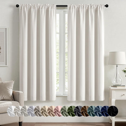 MIULEE Stone Blue Blackout Curtains for Bedroom Living Room 40"x63" 2 Panel