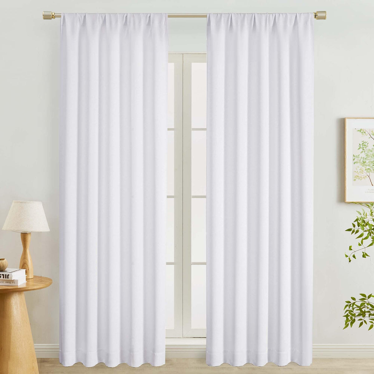 Lecloud Sage Green Room Darkening Curtains 54 Inch Length 2 Panels, Window Curtains for Bedroom, Energy Thermal Insulating Rod Pocket Curtain Drapes for Small Window, 40" W x 54" L