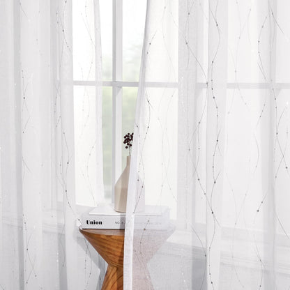 Deconovo Light Filtering Sheer Curtains 72 Inches Long for Living Room