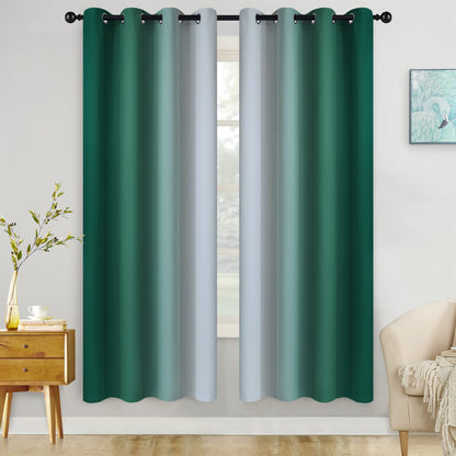 COSVIYA Grommet Room Darkening Ombre Purple Curtains W52xL63 inch