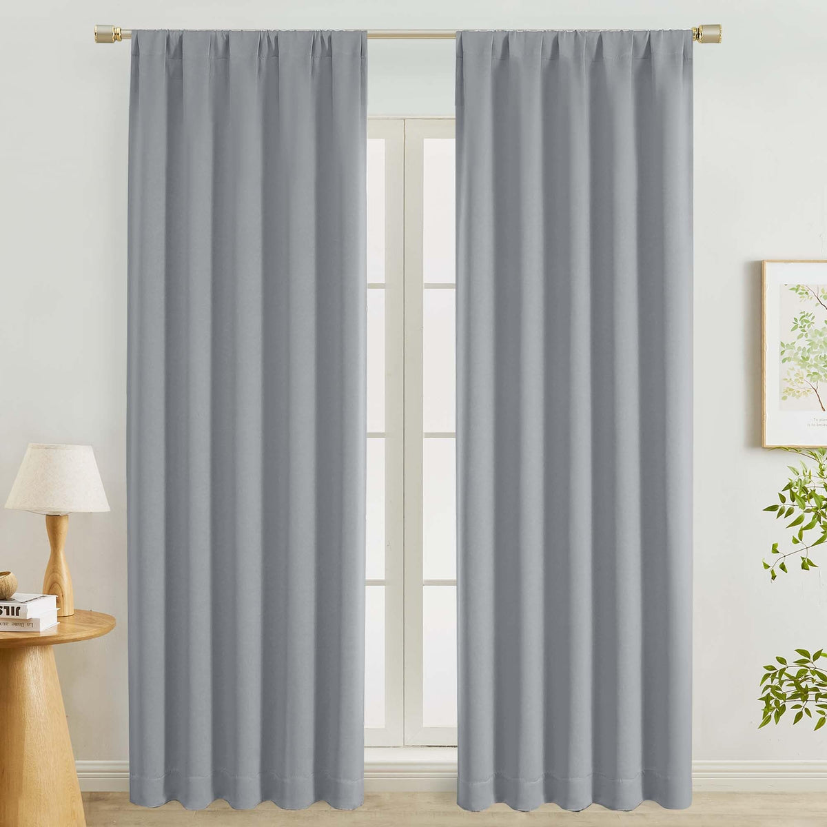 Lecloud Sage Green Room Darkening Curtains 54 Inch Length 2 Panels, Window Curtains for Bedroom, Energy Thermal Insulating Rod Pocket Curtain Drapes for Small Window, 40" W x 54" L