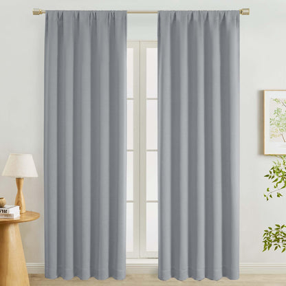 Lecloud Sage Green Room Darkening Curtains 54 Inch Length 2 Panels, Window Curtains for Bedroom, Energy Thermal Insulating Rod Pocket Curtain Drapes for Small Window, 40" W x 54" L