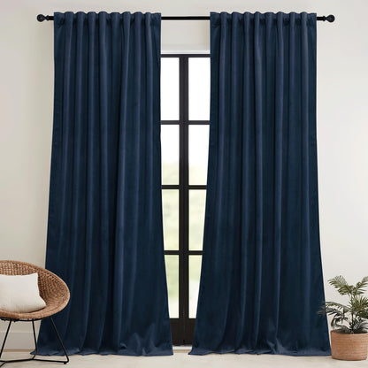 RYB HOME Sage Green Velvet Curtains 84 inches for Bedroom Living Room