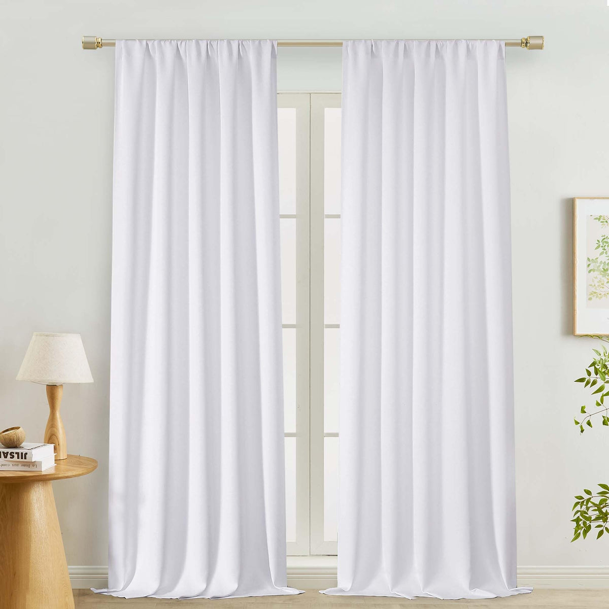 Lecloud Sage Green Room Darkening Curtains 54 Inch Length 2 Panels, Window Curtains for Bedroom, Energy Thermal Insulating Rod Pocket Curtain Drapes for Small Window, 40" W x 54" L