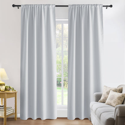 PONY DANCE Black Out Curtains 72 inch Long, Black, 2 Panels