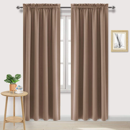 DWCN Blackout Curtains for Bedroom Living Room 42 x 63 Inch Long Black