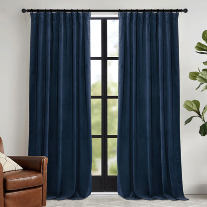 RYB HOME Sage Green Velvet Curtains 84 inches for Bedroom Living Room