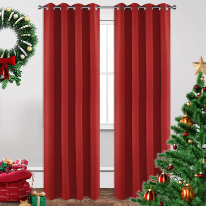 Joydeco Blackout Curtains for Bedroom 84 Inch - Black Out Curtains with Grommets Thermal Insulated Room Darkening Light Blocking, Noise Reducing & Wrinkle-Free Drapes for Living Room Windows, 2 Panels