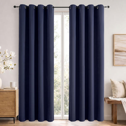 Simplebrand Sage Green Blackout Curtains 84 Inch Length 2 Panels Set for Bedroom/Living Room, Solid Room Darkening Thermal Insulated Grommet Energy Saving Window Treatment Drapes, Each 52" Wide