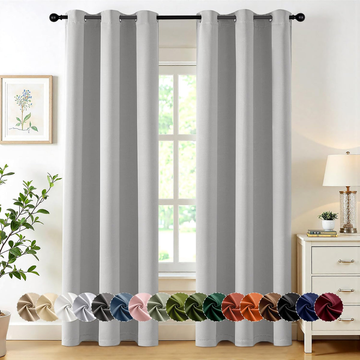 MIULEE Blackout Curtains for Bedroom 2 Panels 40 x 63 Inch Long Navy Blue