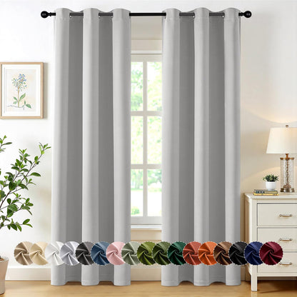 MIULEE Blackout Curtains for Bedroom 2 Panels 40 x 84 Inch Long Black