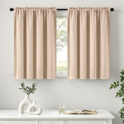 MIULEE Stone Blue Blackout Curtains for Bedroom Living Room 40"x63" 2 Panel
