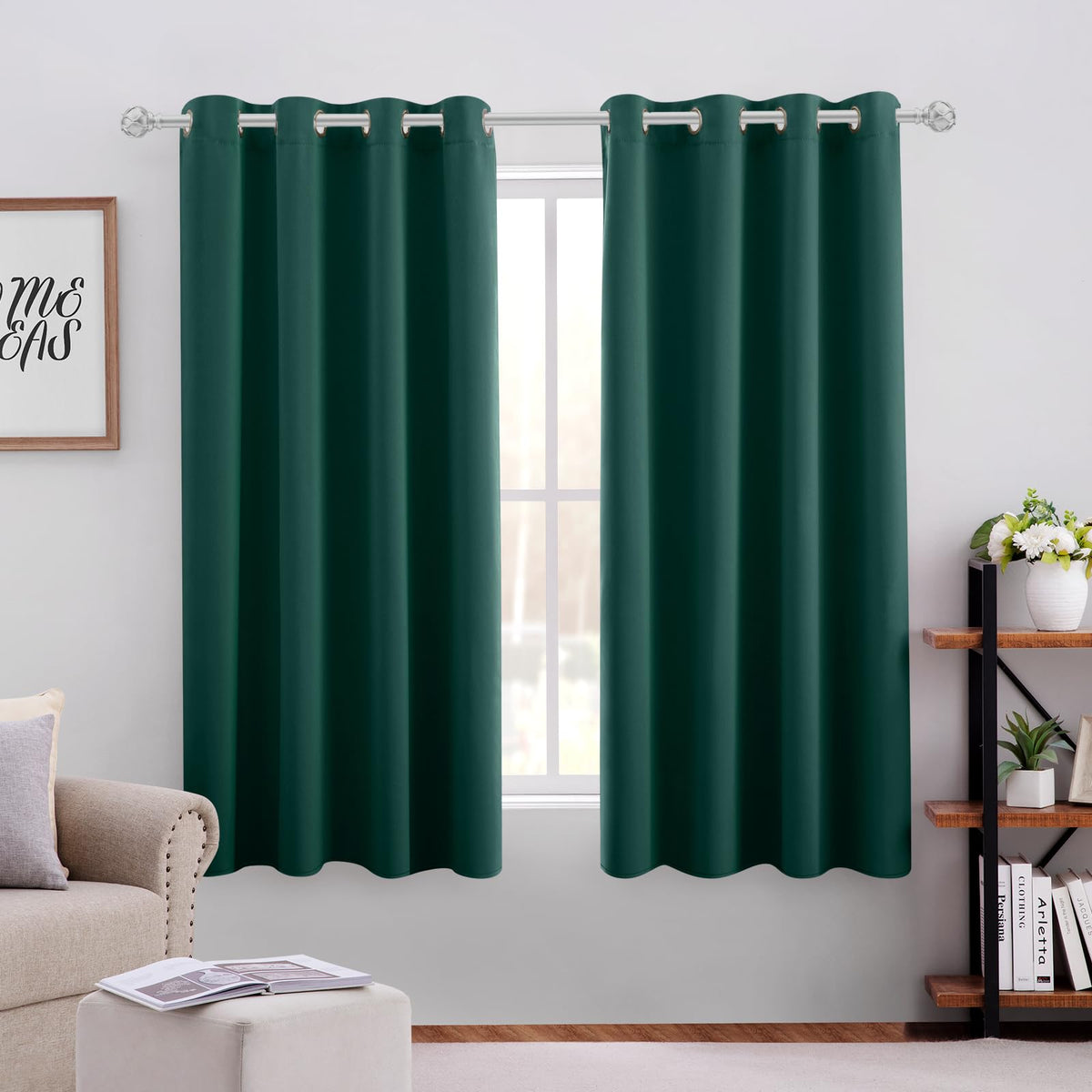 HOMEIDEAS Blackout Curtains for Bedroom 52 X 84 Inch Long 2 Panels Set Light Grey/Gray Room Darkening Curtains/Drapes, Soundproof Thermal Grommet Window Curtains for Living Room
