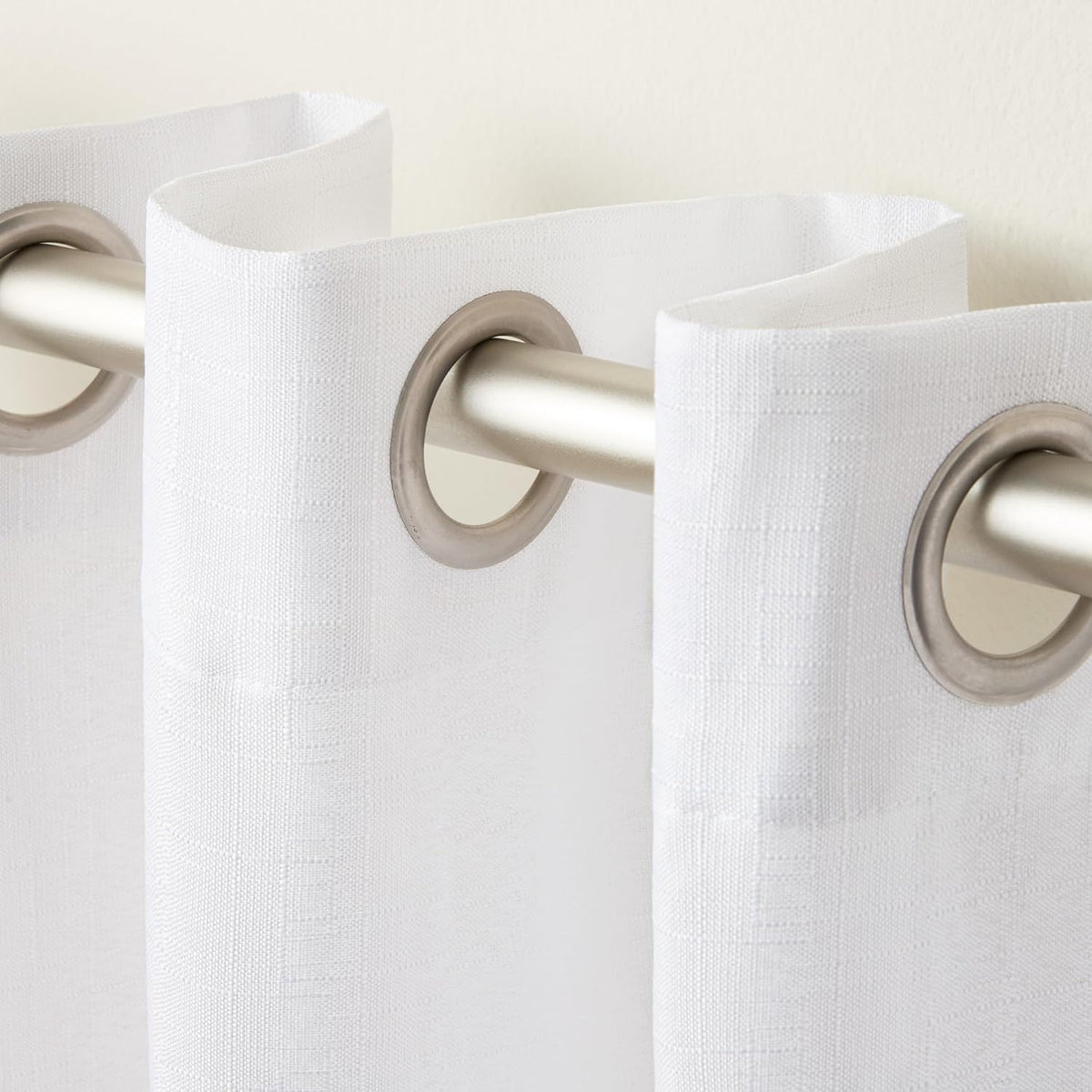 Exclusive Home Loha Linen Grommet Top Curtain Panel Pair, 84"x54", Winter White