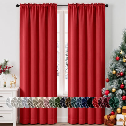 MIULEE Stone Blue Blackout Curtains for Bedroom Living Room 40"x63" 2 Panel