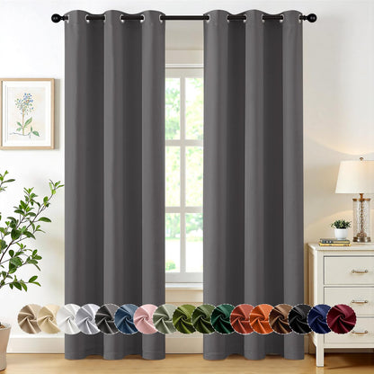 MIULEE Blackout Curtains for Bedroom 2 Panels 40 x 63 Inch Long Black
