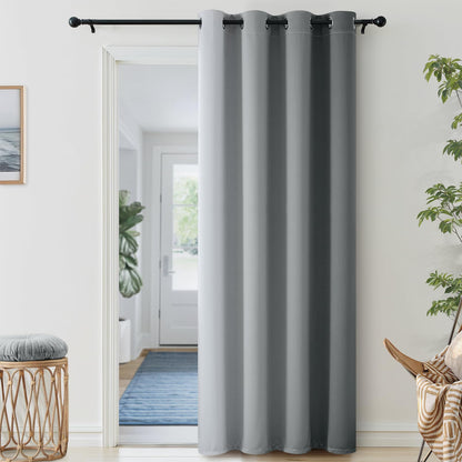 SimpleHome Ombre Black to Grey White Curtains for Living Room 52Wx84L