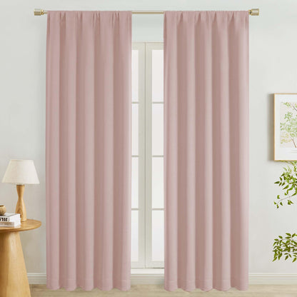 Lecloud Sage Green Room Darkening Curtains 54 Inch Length 2 Panels, Window Curtains for Bedroom, Energy Thermal Insulating Rod Pocket Curtain Drapes for Small Window, 40" W x 54" L