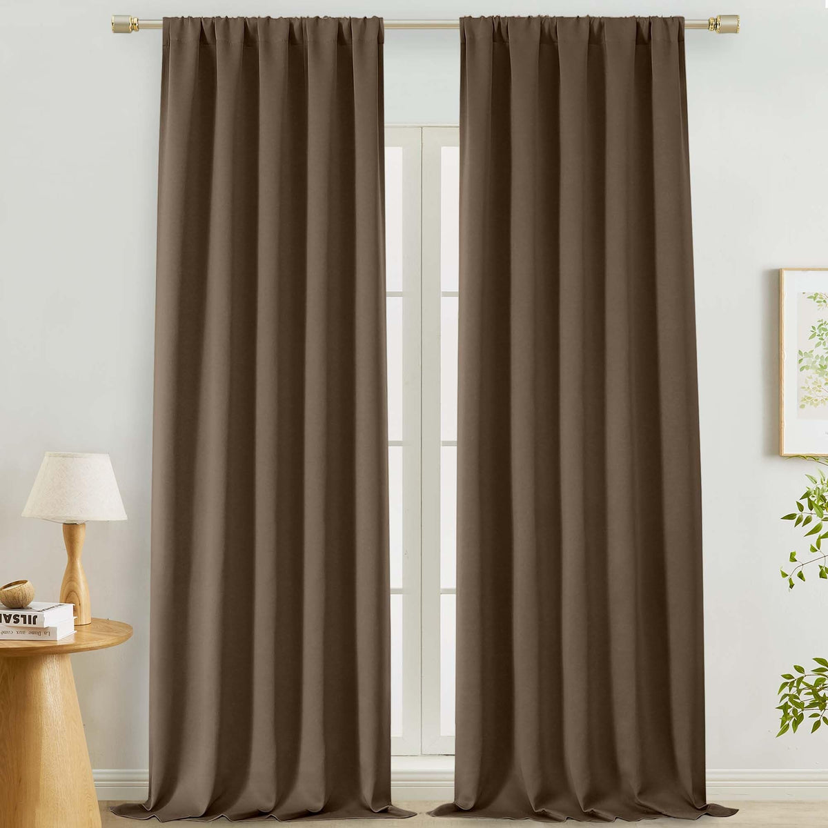 Lecloud Sage Green Room Darkening Curtains 54 Inch Length 2 Panels, Window Curtains for Bedroom, Energy Thermal Insulating Rod Pocket Curtain Drapes for Small Window, 40" W x 54" L