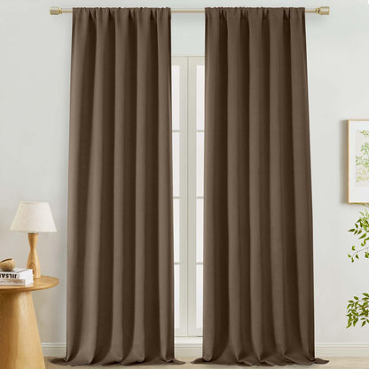 Lecloud Sage Green Room Darkening Curtains 54 Inch Length 2 Panels, Window Curtains for Bedroom, Energy Thermal Insulating Rod Pocket Curtain Drapes for Small Window, 40" W x 54" L