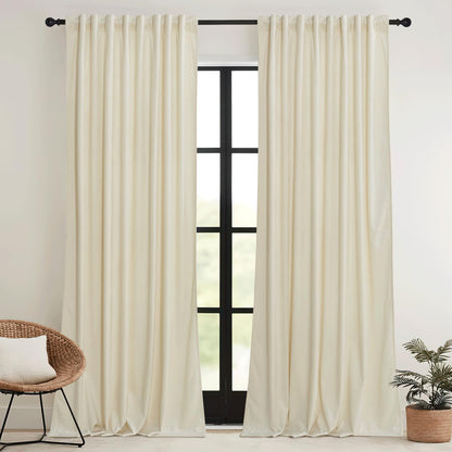 RYB HOME Sage Green Velvet Curtains 84 inches for Bedroom Living Room