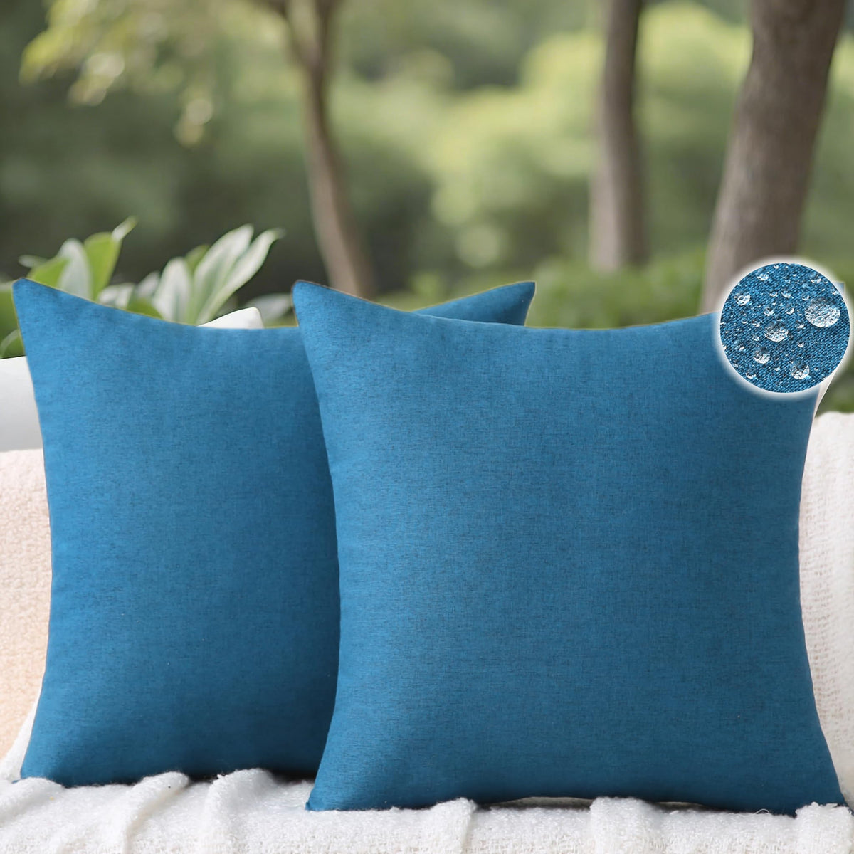Outdoor Throw Pillows with Inserts, Waterproof Pillows for Outdoor Seating, Square Decorative Garden Cushion for Patio Furniture, Bed, Couch, Sofa(Black, 18" x 18" (Pack of 2))