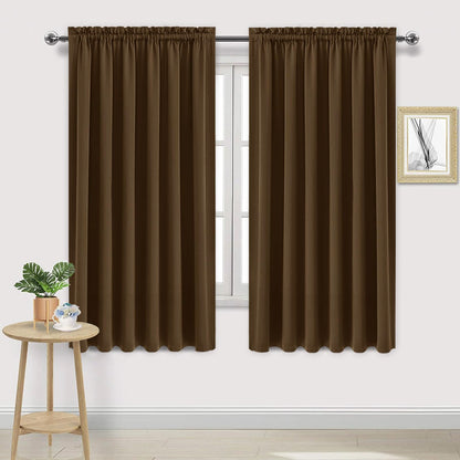 DWCN Blackout Curtains for Bedroom Living Room 42 x 63 Inch Long Black