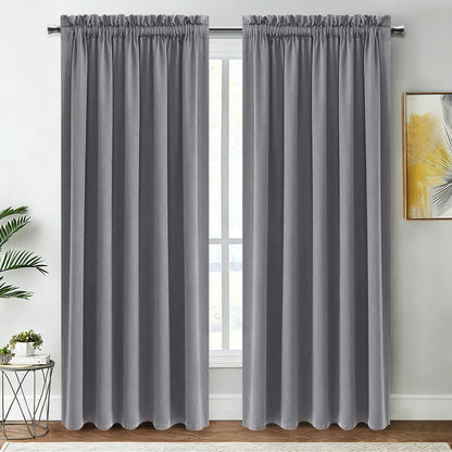 DWCN Blackout Curtains for Bedroom Living Room 42 x 63 Inch Long Black