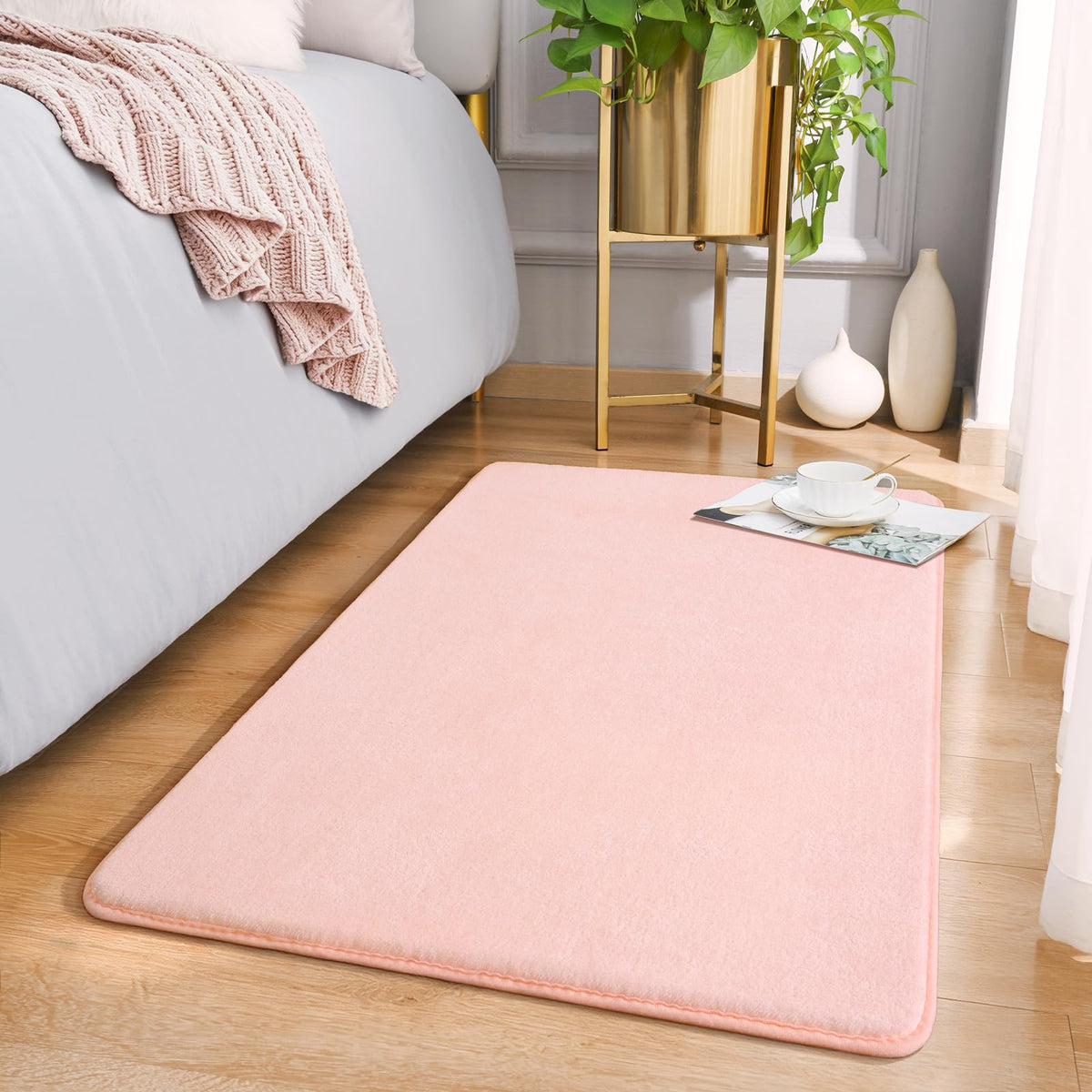 Amearea Modern Area Rugs for Bedroom Living Room, 4x6 Blue Memory Foam Rug